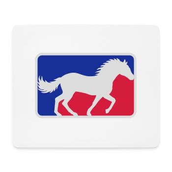Cheval de sport rouge bleu - Tapis de souris (format paysage) - blanc - Devant