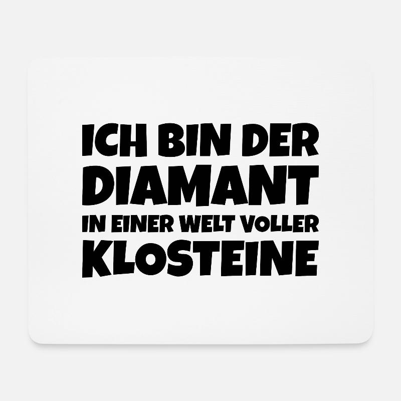 Diamant Klosteine welt spruch - Mousepad (Querformat) - Weiß