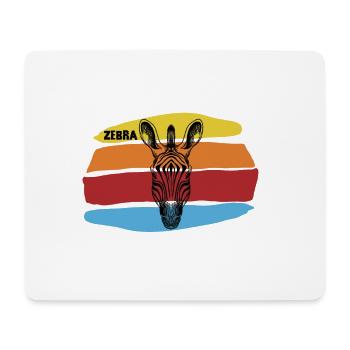 Zèbre - Tapis de souris (format paysage) - blanc - Devant
