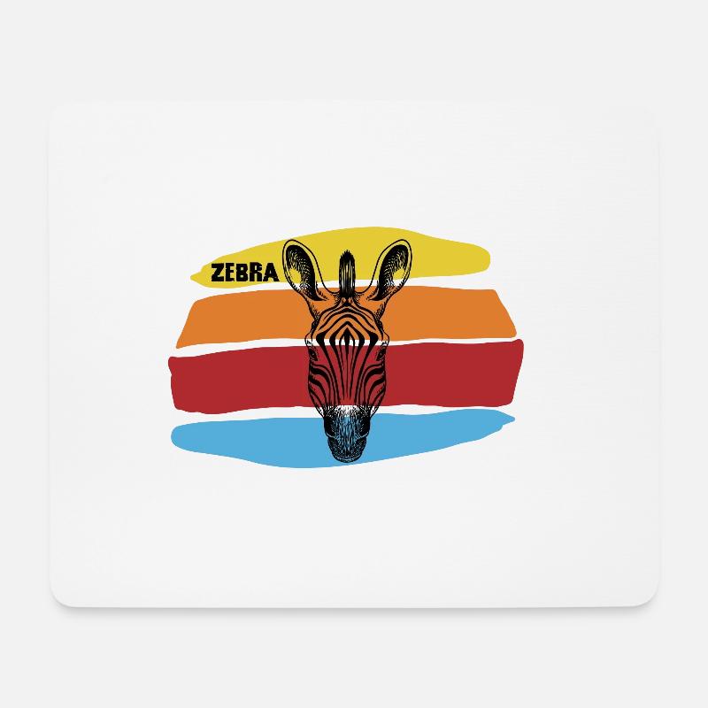 Zebra - Mousepad (Querformat) - Weiß