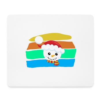 Bonhomme de neige - Tapis de souris (format paysage) - blanc - Devant