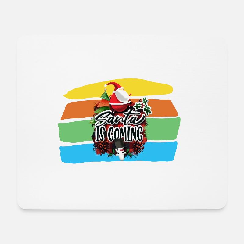 Santa IS Coming - Mousepad (Querformat) - Weiß