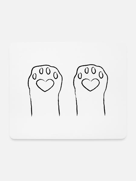 Katzenpfoten - Mousepad (Querformat) - Weiß