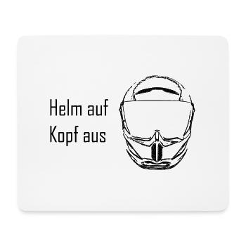 Helm auf Kopf aus Black - Mousepad (Querformat) - Weiß - Vorne
