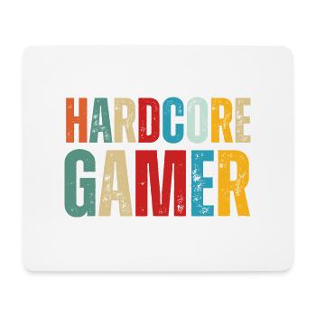 Hardcore Gamer Funny Gaming Gamer Quote - Mouse Pad (horizontal) - white - Front