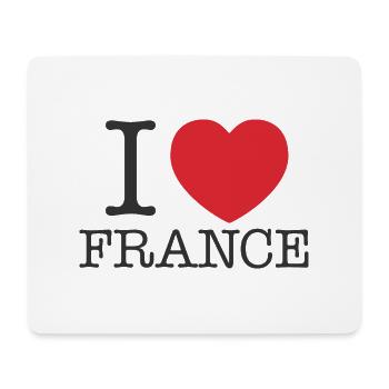 J’aime la France | J’aime français | I Coeur france - Tapis de souris (format paysage) - blanc - Devant