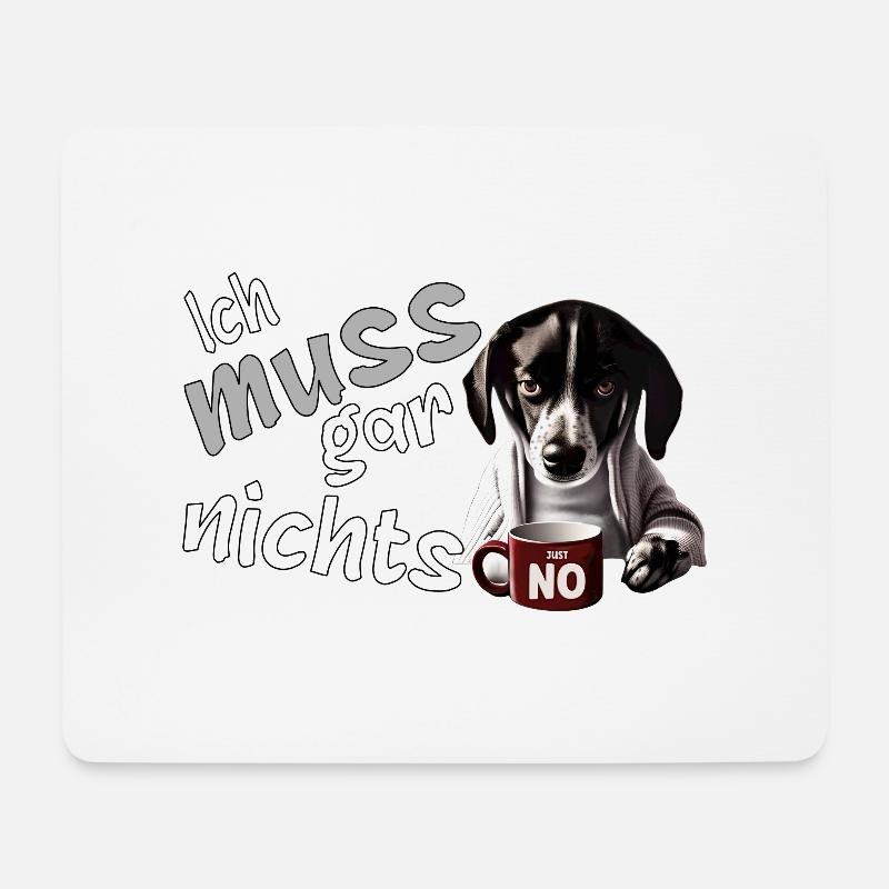 Grimmiger Terrier Hund mit schlechter laune - Mousepad (Querformat) - Weiß