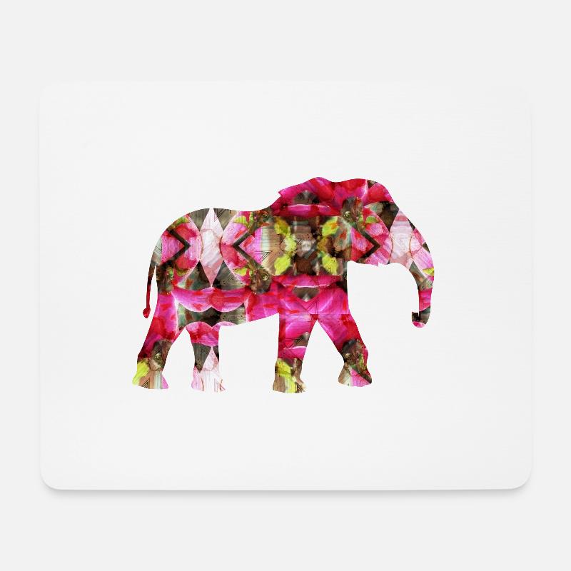 rosa Elefant - Mousepad (Querformat) - Weiß