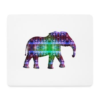 bunter Elefant - Mousepad (Querformat) - Weiß - Vorne