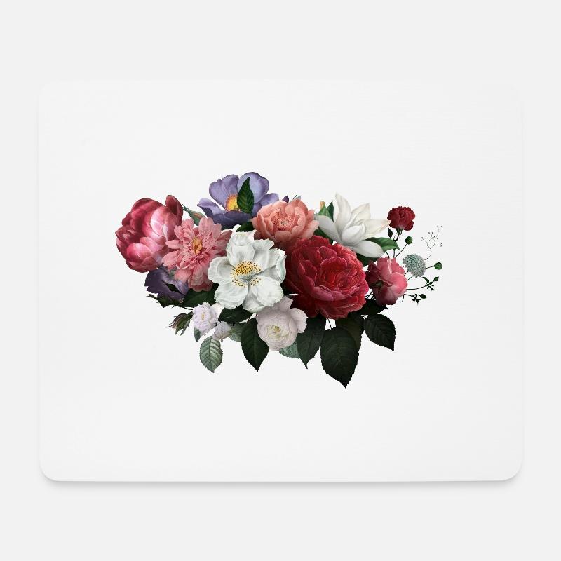 Aquarell Blumen - Mousepad (Querformat) - Weiß