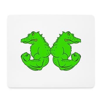 strong crocodiles - Mousepad (Querformat) - Weiß - Vorne