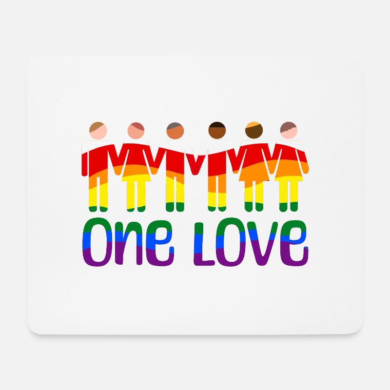One love rainbow pride outfit - Mousepad (Querformat) - Weiß