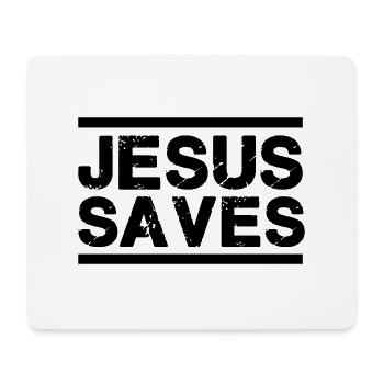 jesus saves - Mousepad (Querformat) - Weiß - Vorne