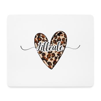 Filleule coeur léopard tendance - Tapis de souris (format paysage) - blanc - Devant