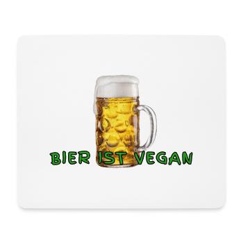BIER ist vegan - Mousepad (Querformat) - Weiß - Vorne