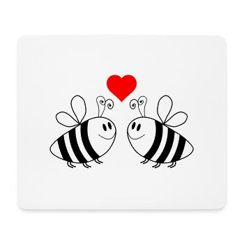 biene love 2 - Mousepad (Querformat) - Weiß - Vorne