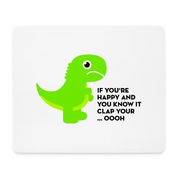 T-Rex tape dans vos mains - Tapis de souris (format paysage) - blanc - Devant