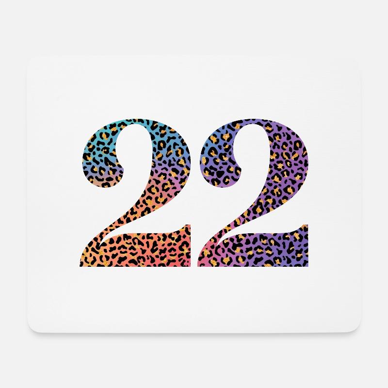 22. Geburtstag Leopard - Mousepad (Querformat) - Weiß