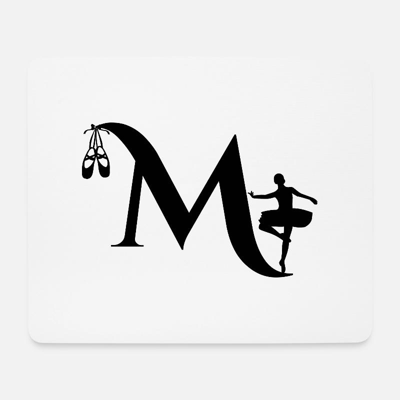 Buchstabe m Ballerina - Mousepad (Querformat) - Weiß