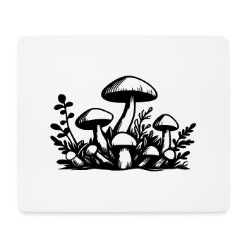 Pilze Mushrooms - Mousepad (Querformat) - Weiß - Vorne