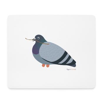 Taube mit einem Ast im Schnabel - Mousepad (Querformat) - Weiß - Vorne