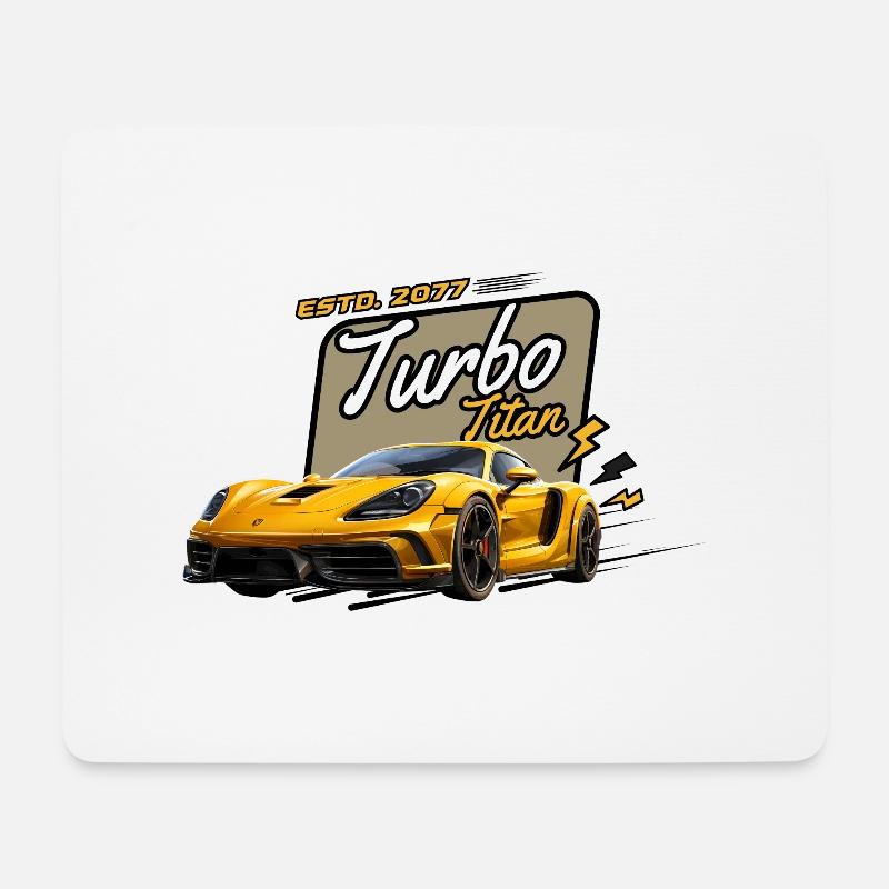 Turbo Titan - Mousepad (Querformat) - Weiß