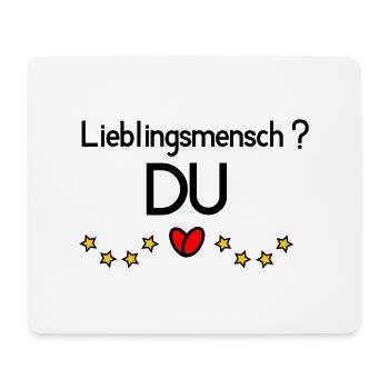 Lieblingsmensch DU - Mousepad (Querformat) - Weiß - Vorne