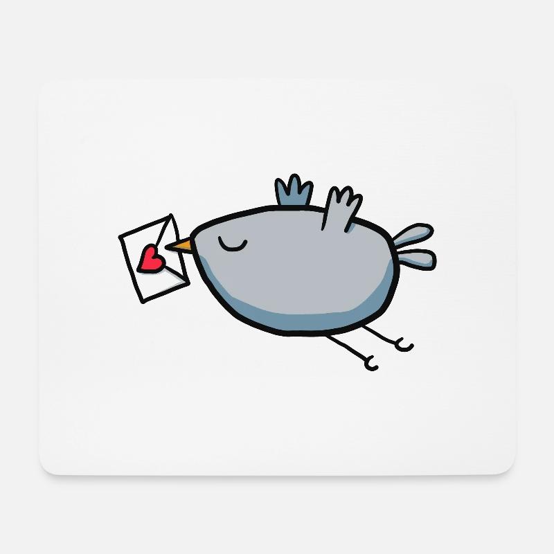 Bird with love letter - Mouse Pad (horizontal) - white