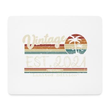 2021 né cadeau d’anniversaire vintage - Tapis de souris (format paysage) - blanc - Devant