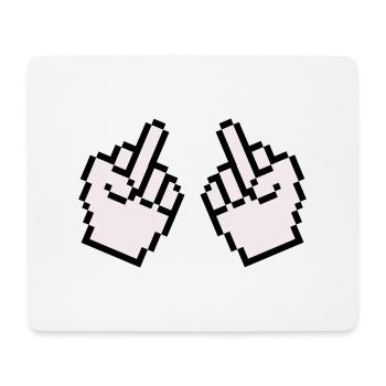 Doigt d’honneur Pixel 2 - Tapis de souris (format paysage) - blanc - Devant
