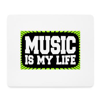 Music Is My Life Musik Ist Mein Leben Liebe Spruch - Mouse Pad (horizontal) - white - Front