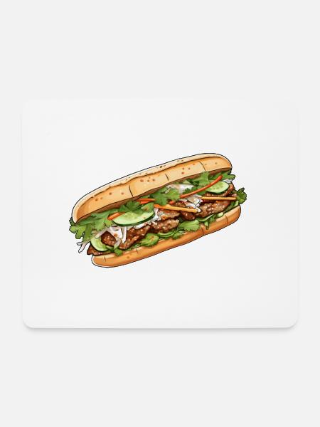 Banh Mi Vietnam - Mousepad (Querformat) - Weiß