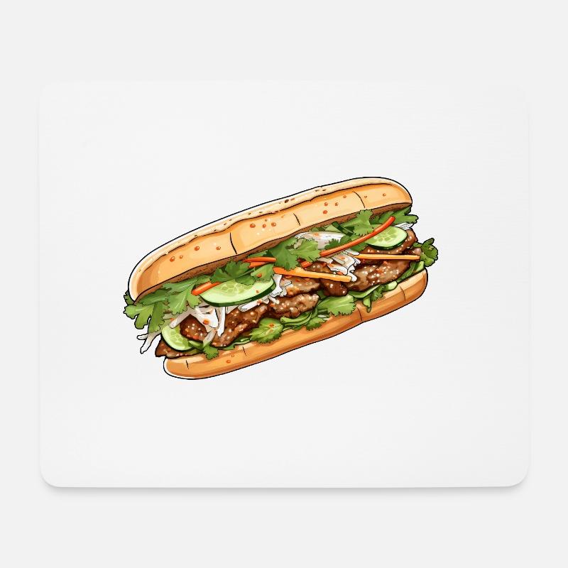 Banh Mi Vietnam - Mousepad (Querformat) - Weiß