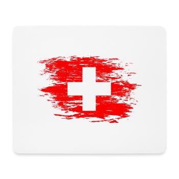 Schweiz Flagge used - Mousepad (Querformat) - Weiß - Vorne