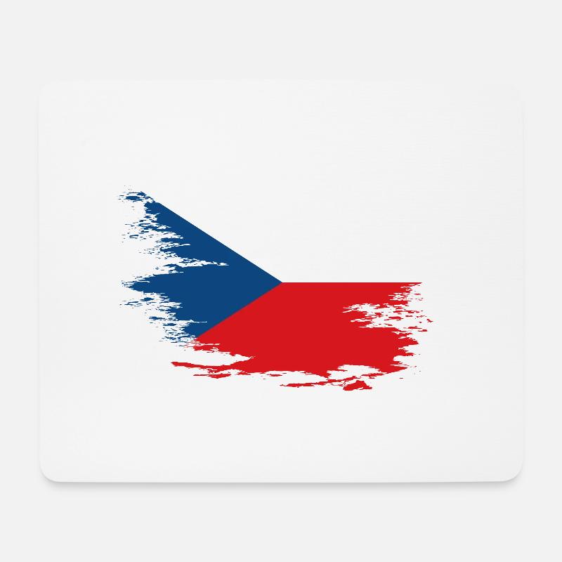 Tschechien Flagge used Design - Mousepad (Querformat) - Weiß