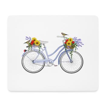 Vélo à la lavande - Tapis de souris (format paysage) - blanc - Devant