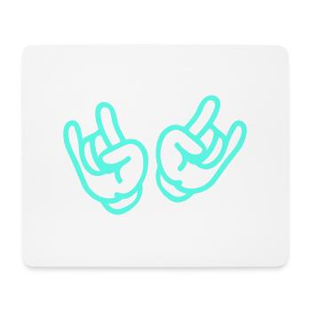 rock hands - Mousepad (Querformat) - Weiß - Vorne