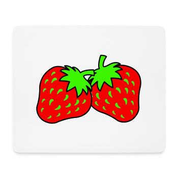 erdbeeren - Mousepad (Querformat) - Weiß - Vorne