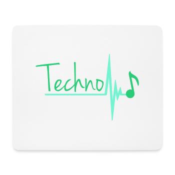 Techno Music Letters Musical Note Pulse Heartbeat - Mouse Pad (horizontal) - white - Front
