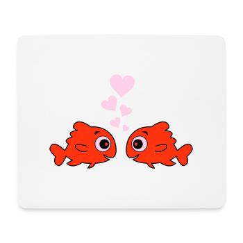 comic fische in love - Mousepad (Querformat) - Weiß - Vorne