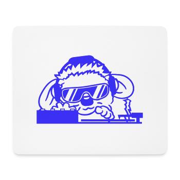 Lustiger Cooler DJ Igel Mischpult Party Musik Spaß - Mousepad (Querformat) - Weiß - Vorne