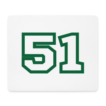 Number 51 green sport - Mouse Pad (horizontal) - white - Front