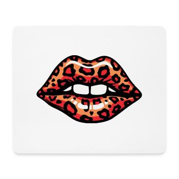 LEOPARDEN-LIPPEN - Mousepad (Querformat) - Weiß - Vorne
