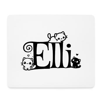 Elli nom Prénom Nom du chaton - Tapis de souris (format paysage) - blanc - Devant