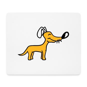 Dog Big Nose Cute Happy Pet Funny Cool - Mouse Pad (horizontal) - white - Front