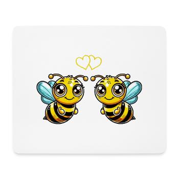 biene cartoon comic love - Mousepad (Querformat) - Weiß - Vorne