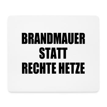 brandmauer statt rechte hetze - Mousepad (Querformat) - Weiß - Vorne