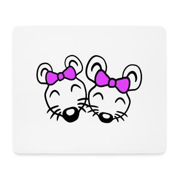 2 souris petites amies couple deux femmes filles équipe - Tapis de souris (format paysage) - blanc - Devant