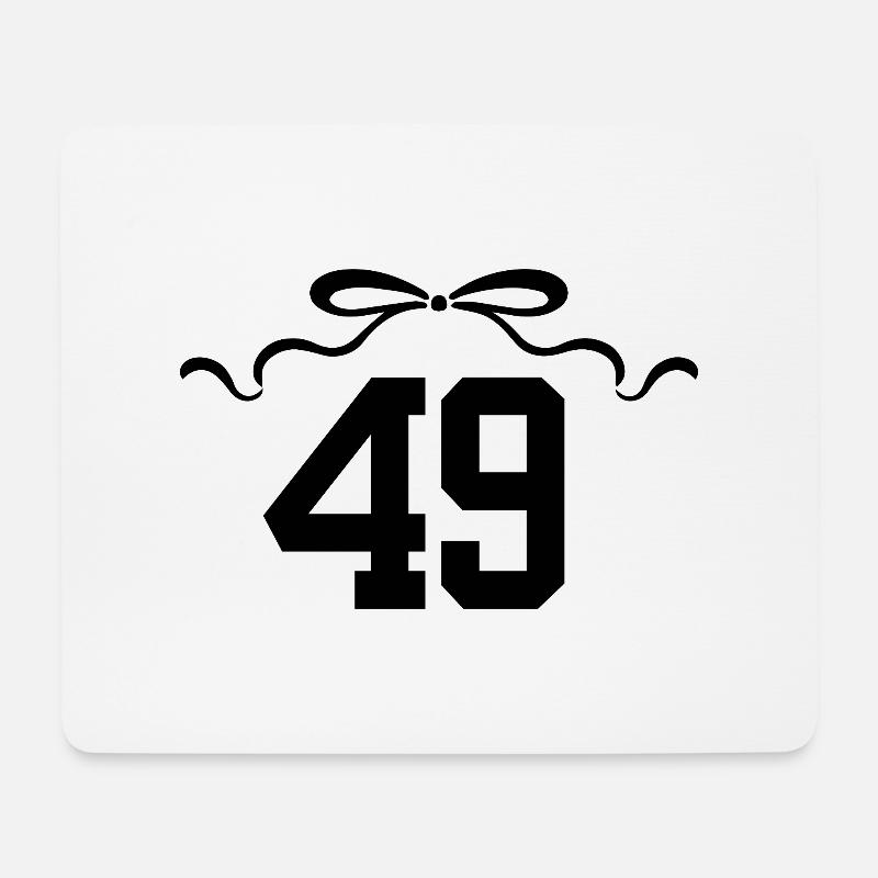 Nummer 49 Knot - 49 års jubilæum - Musemåtte (tværformat) - hvid