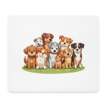 Une meute de chiens - Tapis de souris (format paysage) - blanc - Devant